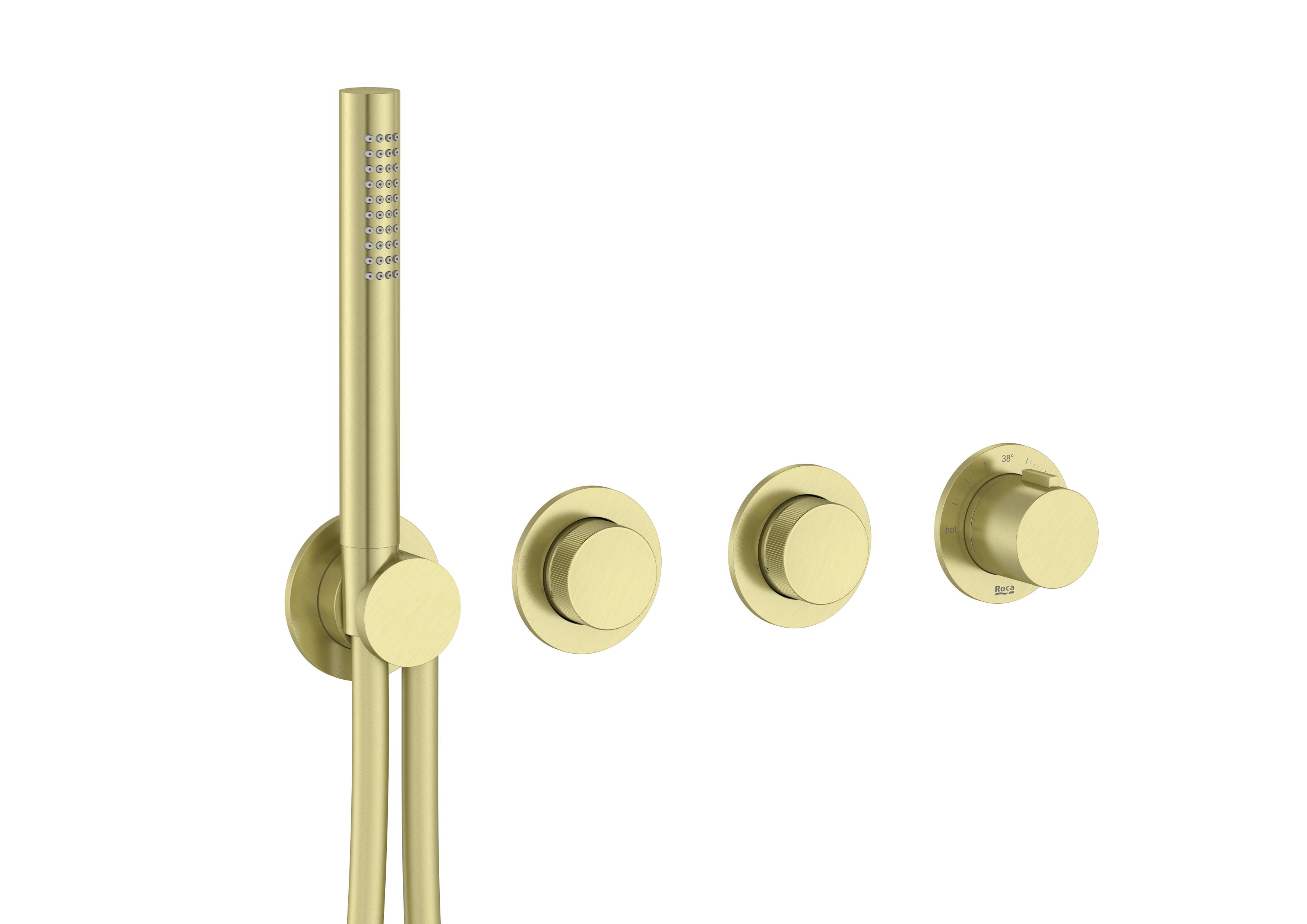 Μπαταρίες ντους / λουτρού Brushed Brass T-Multi A5A714AVA0 Roca